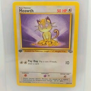 POKEMON~ Vintage 1999 1st Edition MEOWTH. #56/64 Jungle, Common